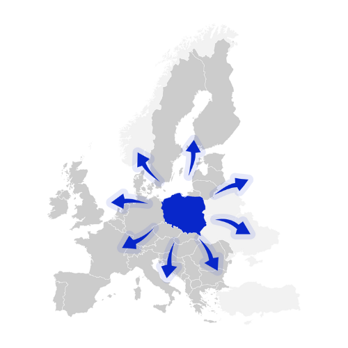 Europe map highlighting Poland